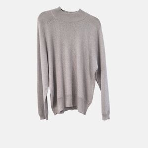 Vintage Ann Wi metallic silver mock neck sweater size large